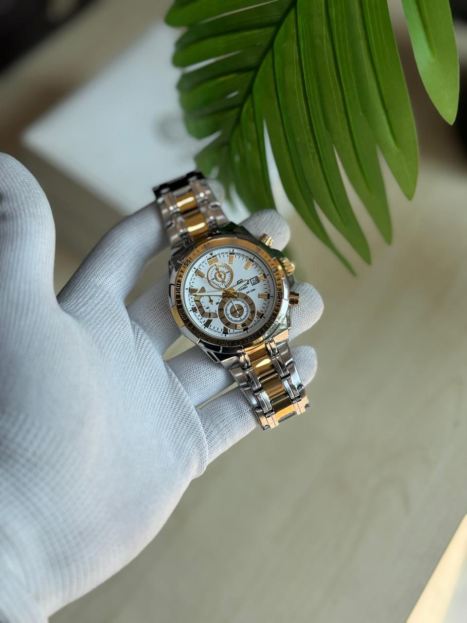 Edifice Premium Chronograph | Blue Ion-Plated Bezel | Luxury Stainless Steel Men’s Executive Watch