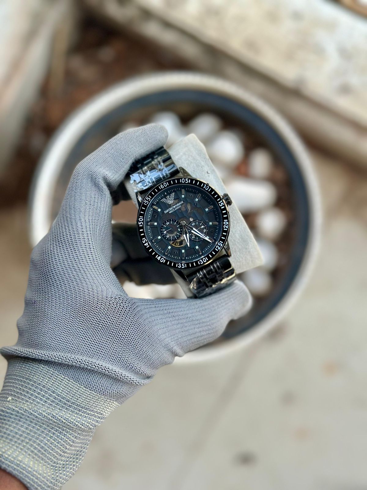Premium Meccanico Open-Heart Chronograph | Luxury Stainless Steel Link Bracelet | Men’s Designer Skeleton Watch