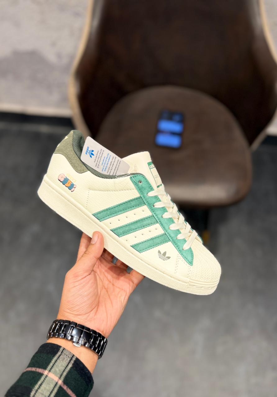 Adidas x Gucci Limited Edition Superstar – Cream & Emerald Green Luxury Sneakers