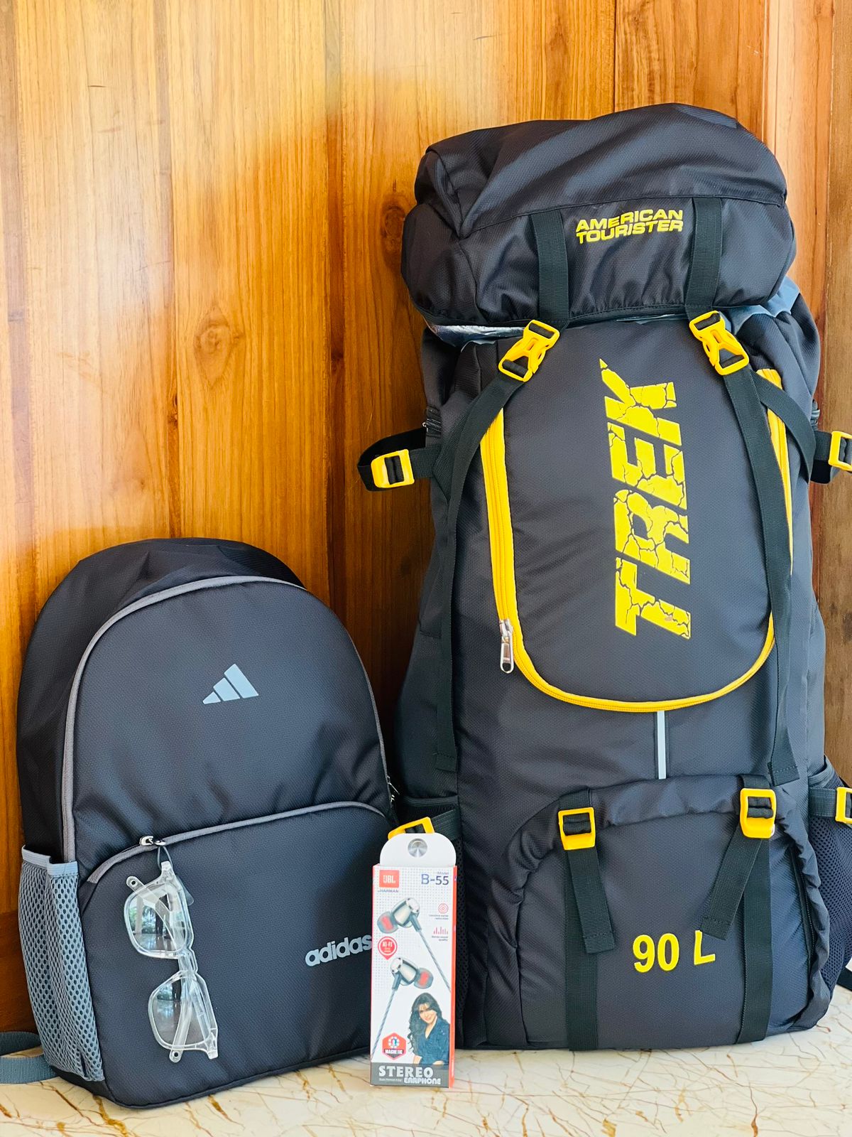 Ultimate Expedition Set – American Tourister 90L Trekking Rucksack & Adidas Essential Daypack