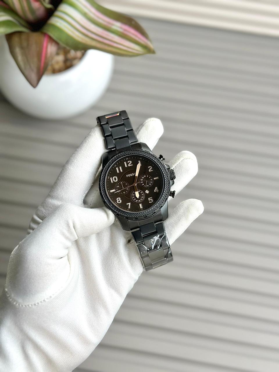 Fossil Machine Chronograph Black Dial Watch | Premium Black Stainless Steel Bracelet | Men’s Designer Timepiece