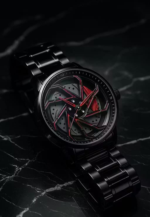 Vilante Gyro Wheel men's watch in black stainless steel