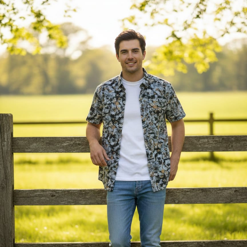 FLYING MONK RELAXED MEN HALF SELEVE SHIRT