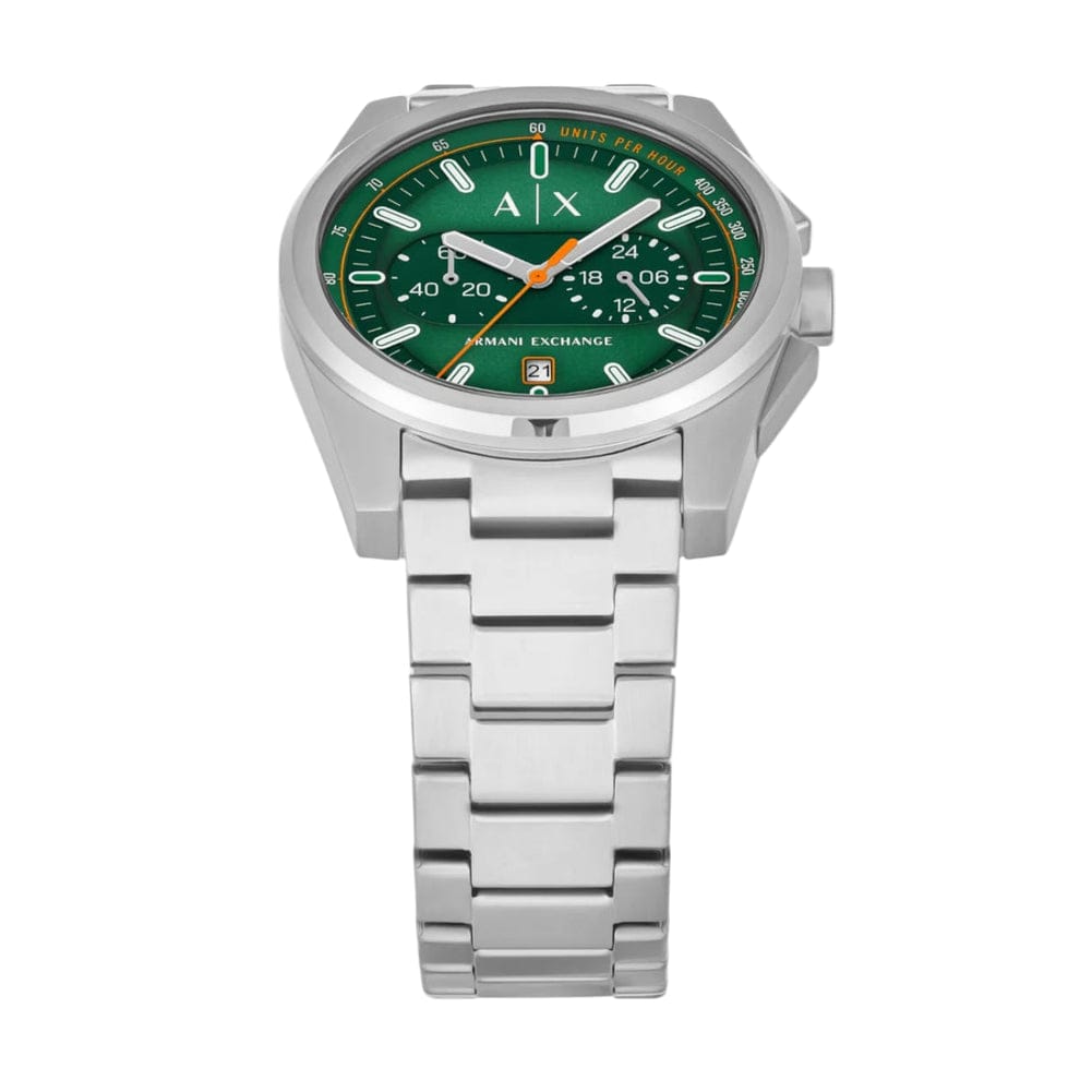 Exchange Quartz Green Dial Chronograph Stainless Steel Men Watch AX2862
