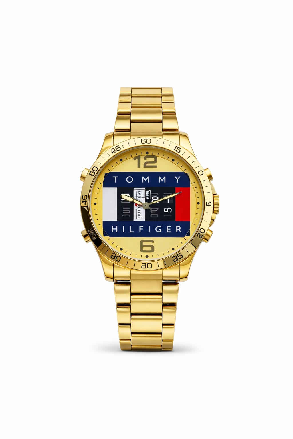 Drum Roller premium watch with a gold-toned