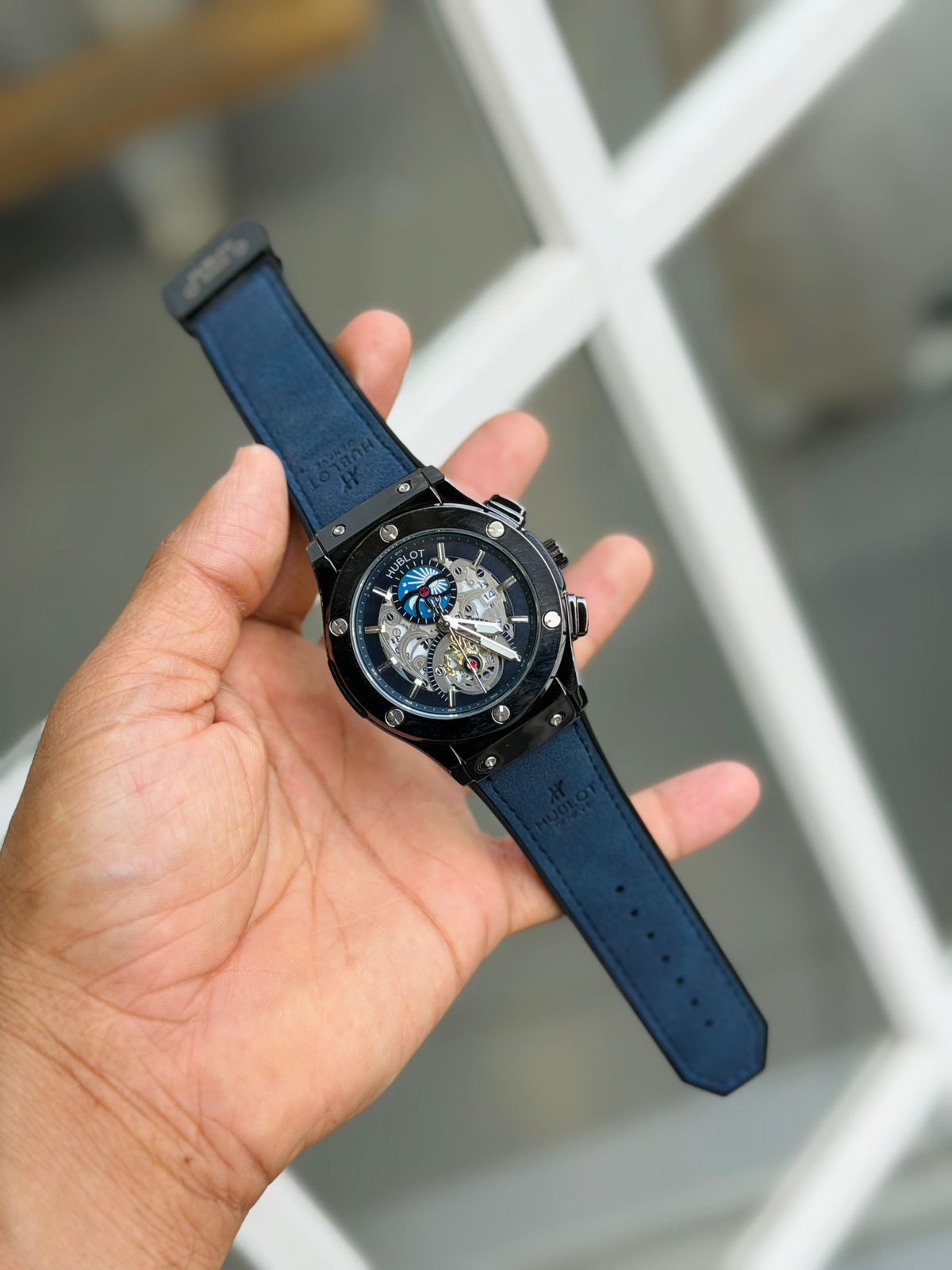 Premium Edifice Multi-Function Chronograph | Cobalt Blue Bezel | Professional Stainless Steel Business Watch