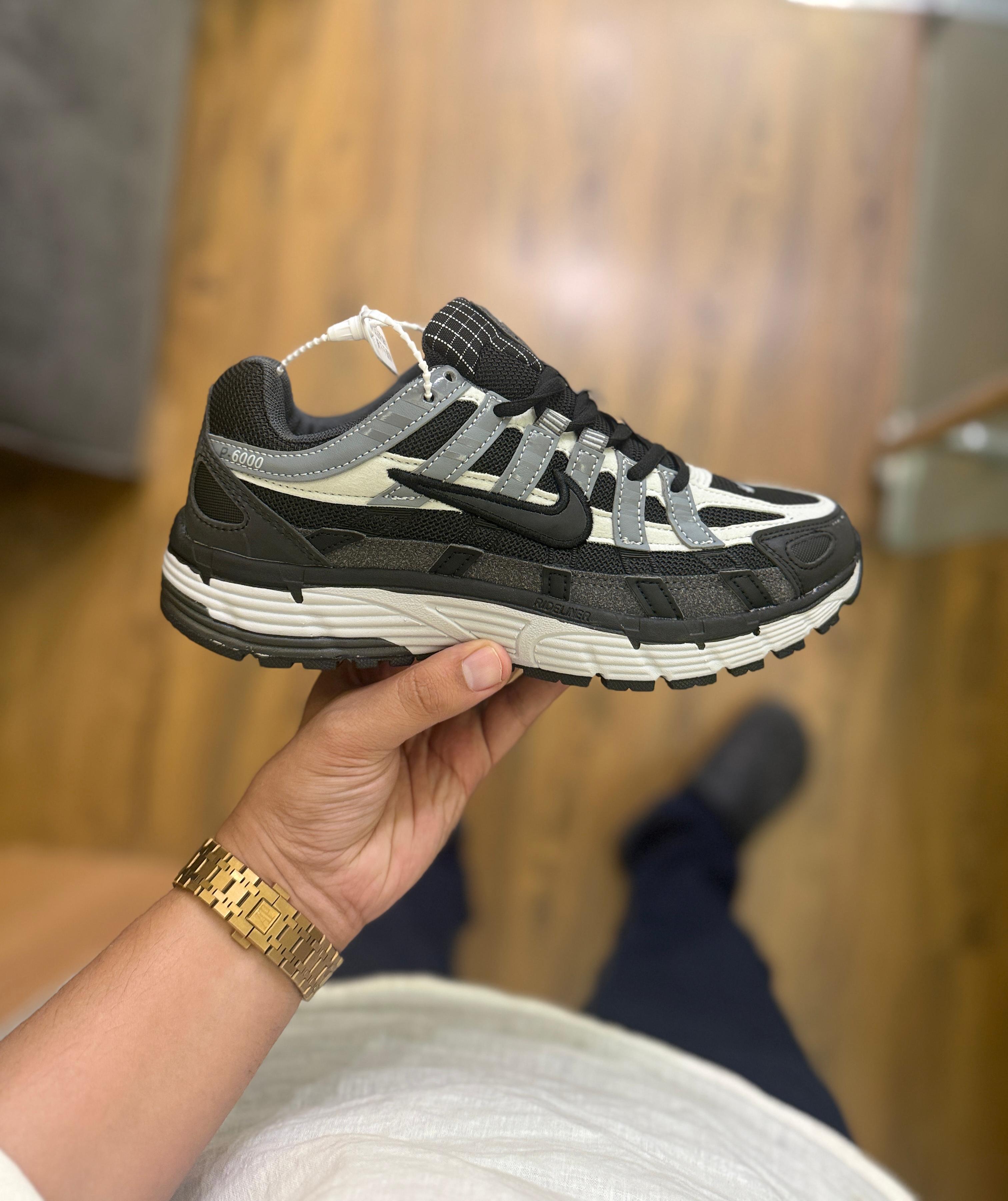 Nike P-6000 "Triple Black & Anthracite" – Retro Tech-Runner Sneakers