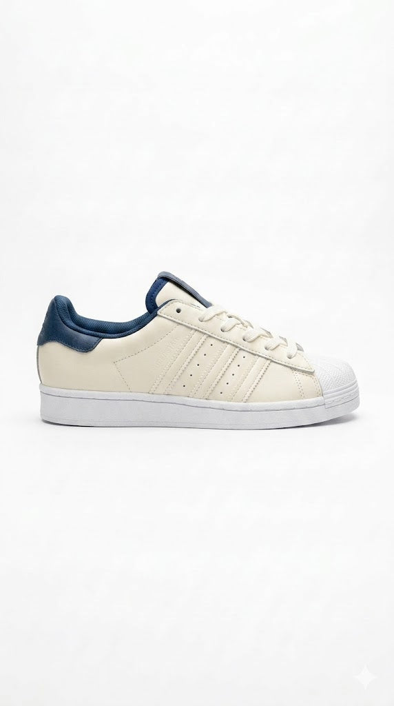 Adidas Superstar "Off-White & Navy" – Premium Classic Shell-Toe Sneakers