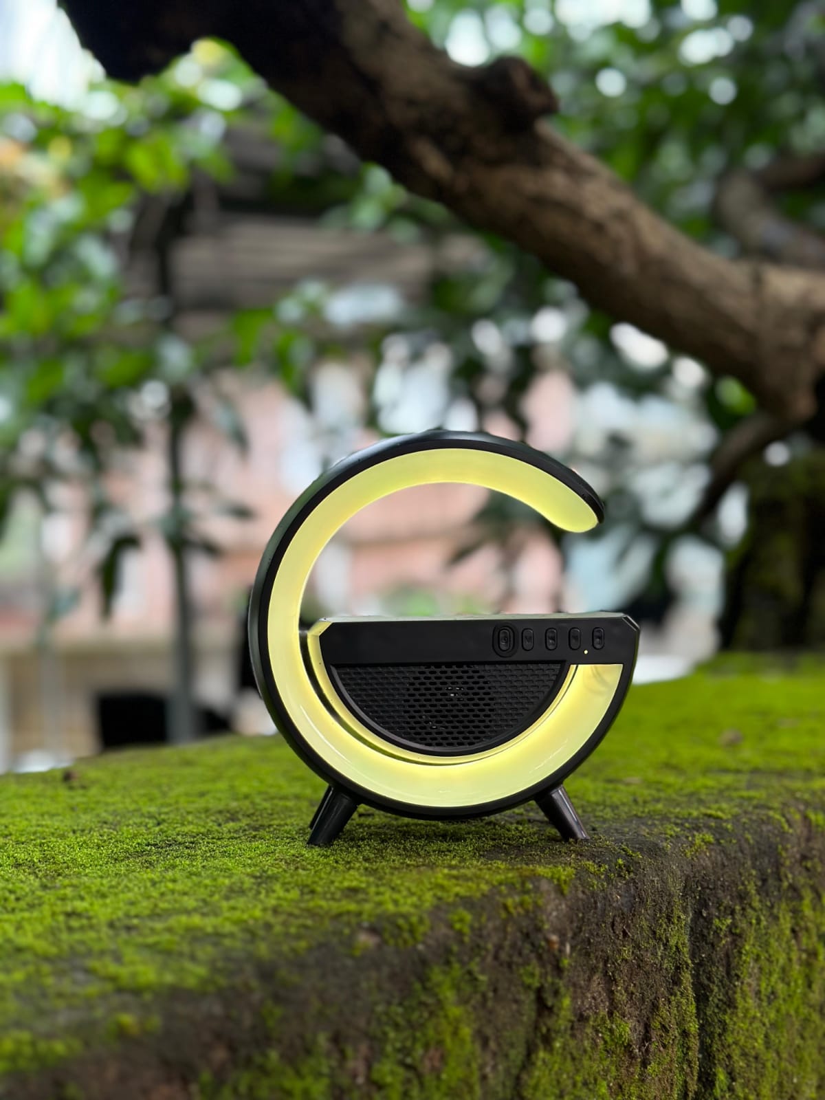 Smart G-Shape Multi-Function LED Lamp with Wireless Charger & Bluetooth Speaker