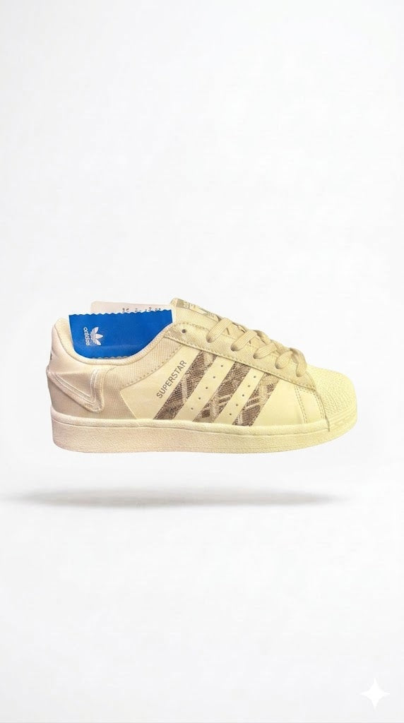 Adidas Superstar "Sand Canvas" – Heritage Shell-Toe Sneakers with Textured Stripes