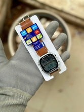 Classic World Time Digital Watch – Heritage Tan Leather Edition