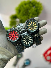 Luxury Turbine Blade Series Men’s Watch – Rotating Dial Metal Chain Edition