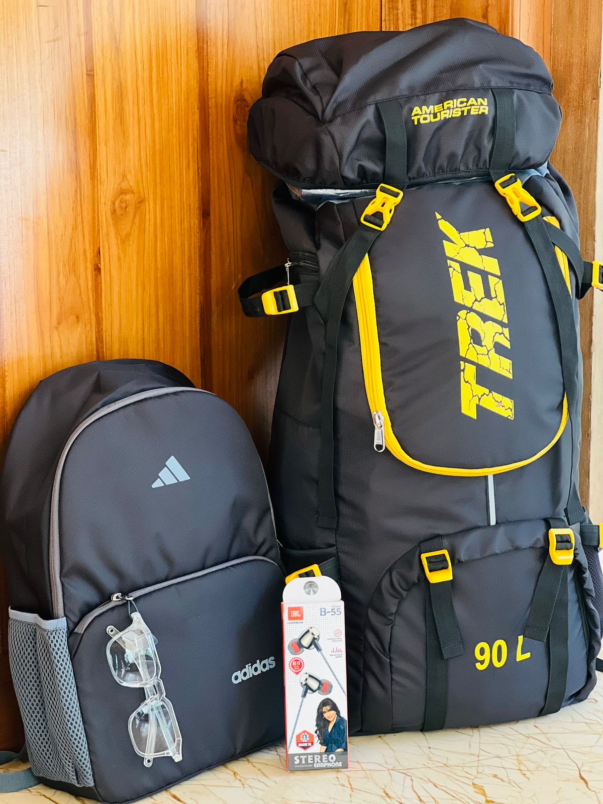 Ultimate Expedition Set – American Tourister 90L Trekking Rucksack & Adidas Essential Daypack