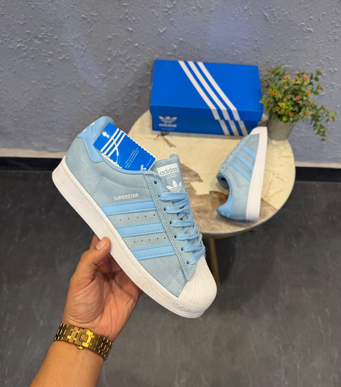 Adidas Superstar "Sky Blue" Suede Edition – Classic Low-Top Lifestyle Sneakers