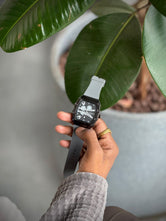 Rickies Tonneau Executive Sport Watch | Premium Silicone Strap | Bold Architectural Designer Timepiece