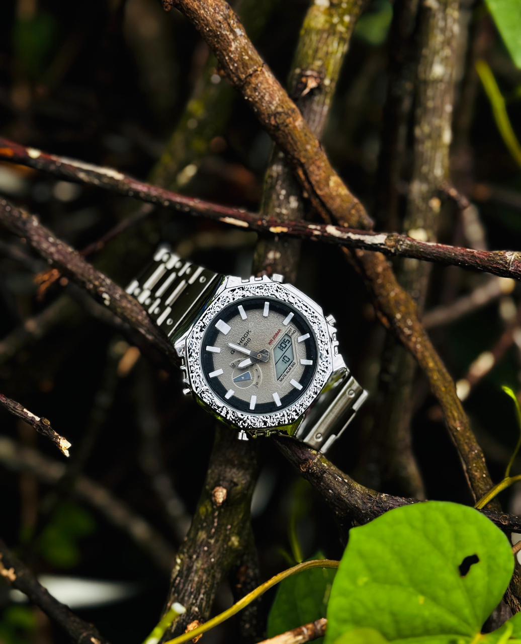Premium Octagonal "Diamond-Cut" Edition | Hand-Crafted Textured Bezel | Luxury Metallic Hybrid Watch