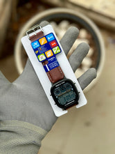 Casio "World Time" Illuminator – Classic Digital Series with Premium Brown Leather Strap