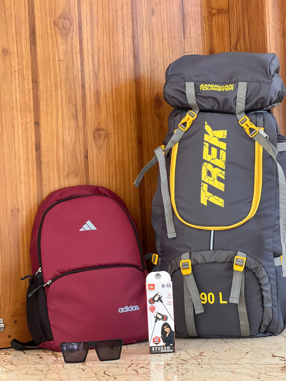 Ultimate Expedition Set – American Tourister 90L Trekking Rucksack & Adidas Essential Daypack
