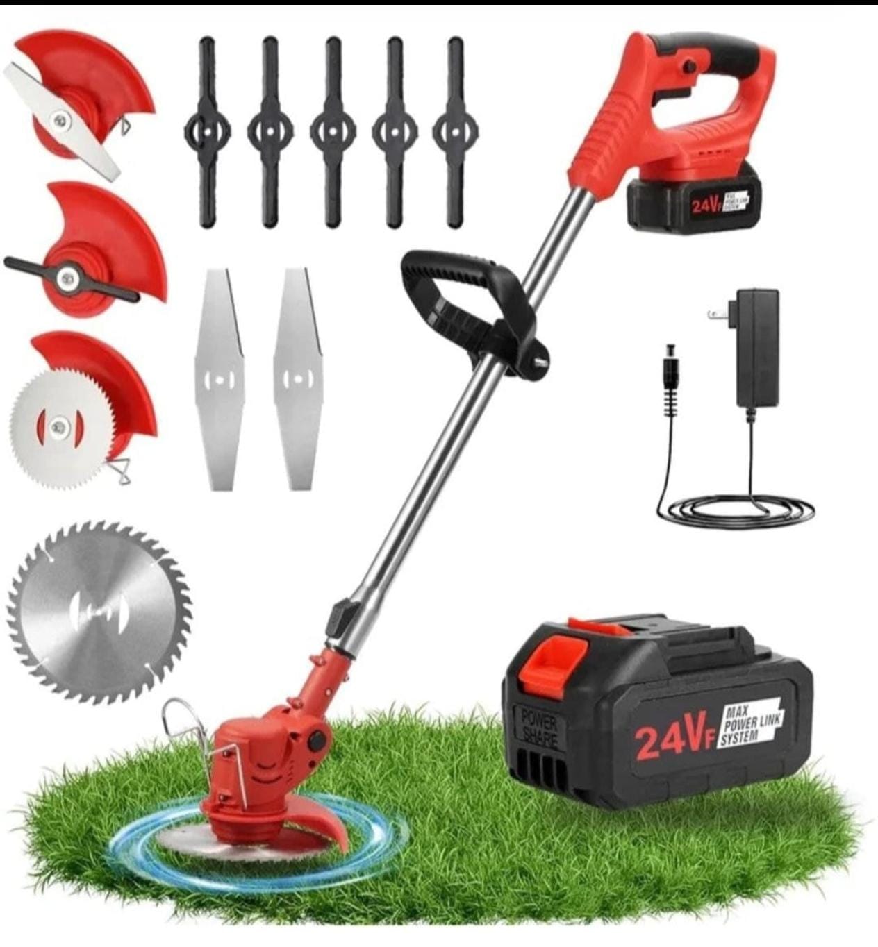24V Cordless Electric Grass Trimmer – 3-in-1 Professional Garden Edger & Mower