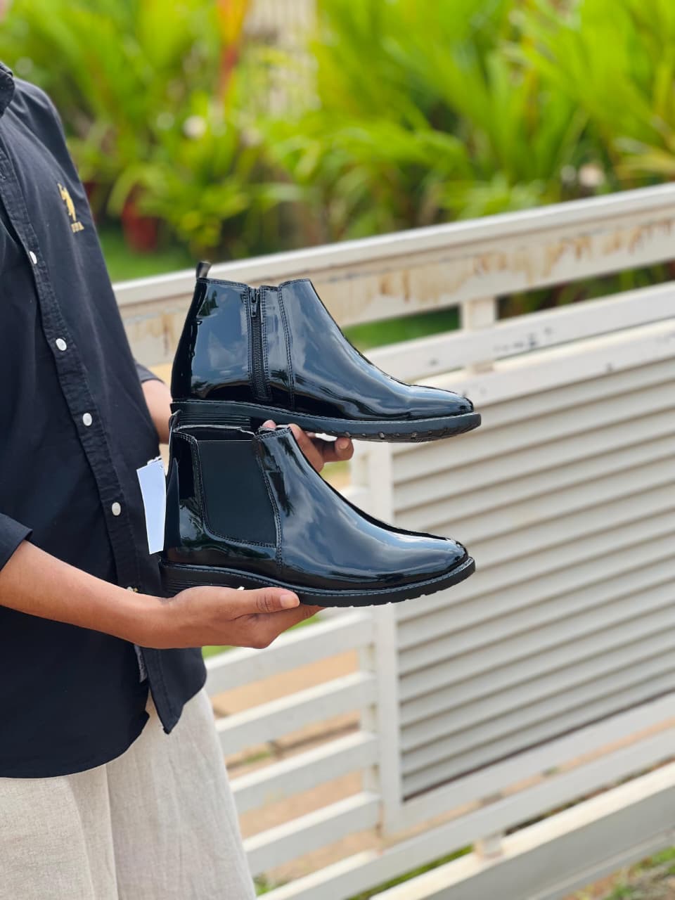 Royal Black Chelsea Boot – Premium Polished Leather Slip-On Boots