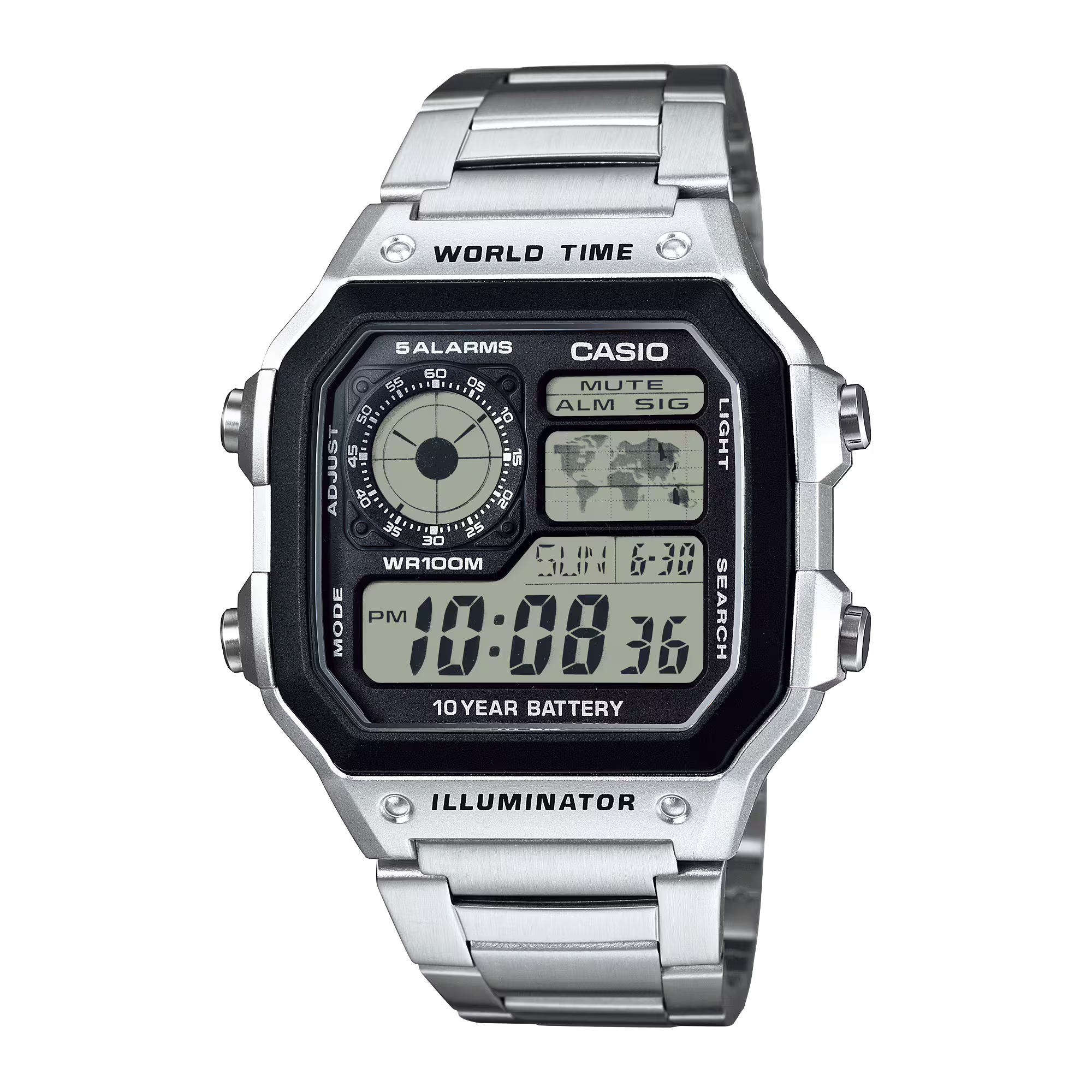 Casio Youth Series Digital Grey Dial Men's Watch - AE-1200WHD-1AVDF(D099)