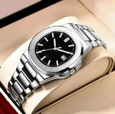 Silver-toned, regular, stainless steel strap watch