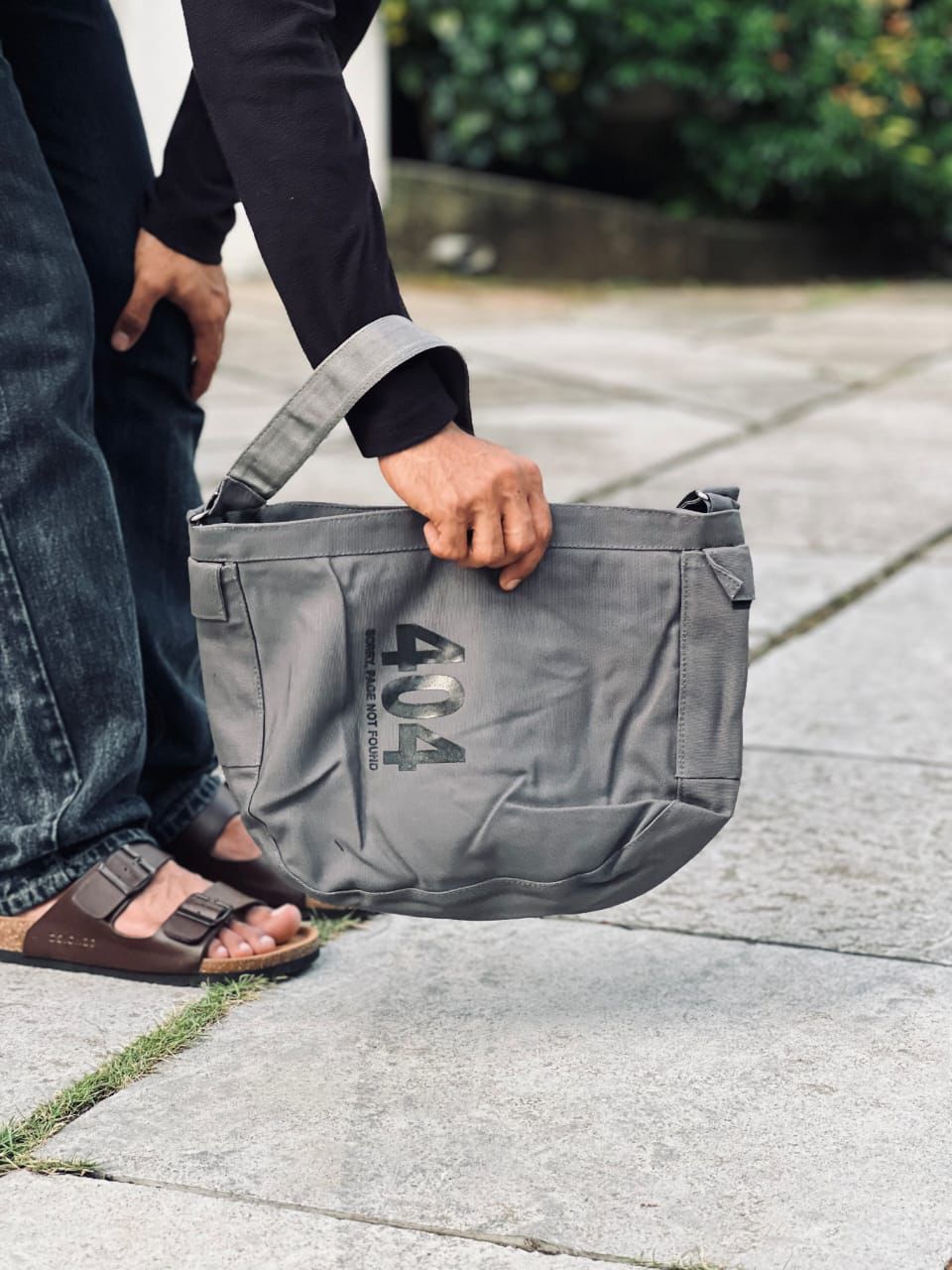 Premium Option: "404 Error" Oversized Canvas Messenger Bag – Tobacco Brown  Trend Option: Urban Tech-Humor Half-Moon Sling Bag  Minimalist Option: Large Capacity Canvas Postman Bag (404 Edition)