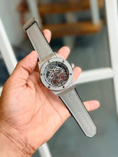 Hublot Classic Fusion Skeleton Dial Green Suede Leather Luxury Watch for Men