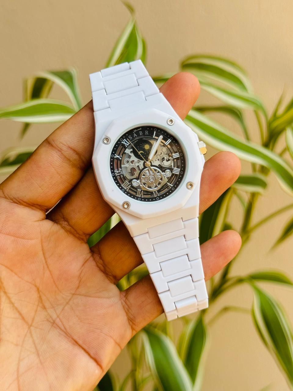 Contemporary Executive "Oak" Series | Octagonal Bolted Bezel | Premium Integrated Link Bracelet