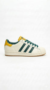 Adidas Superstar "Collegiate Pack" – Premium Cream, Forest Green & Gold Shell-Toe Sneakers