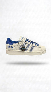 Adidas Superstar x Stüssy "Safari Edition" – Sail & Royal Blue Premium Sneakers