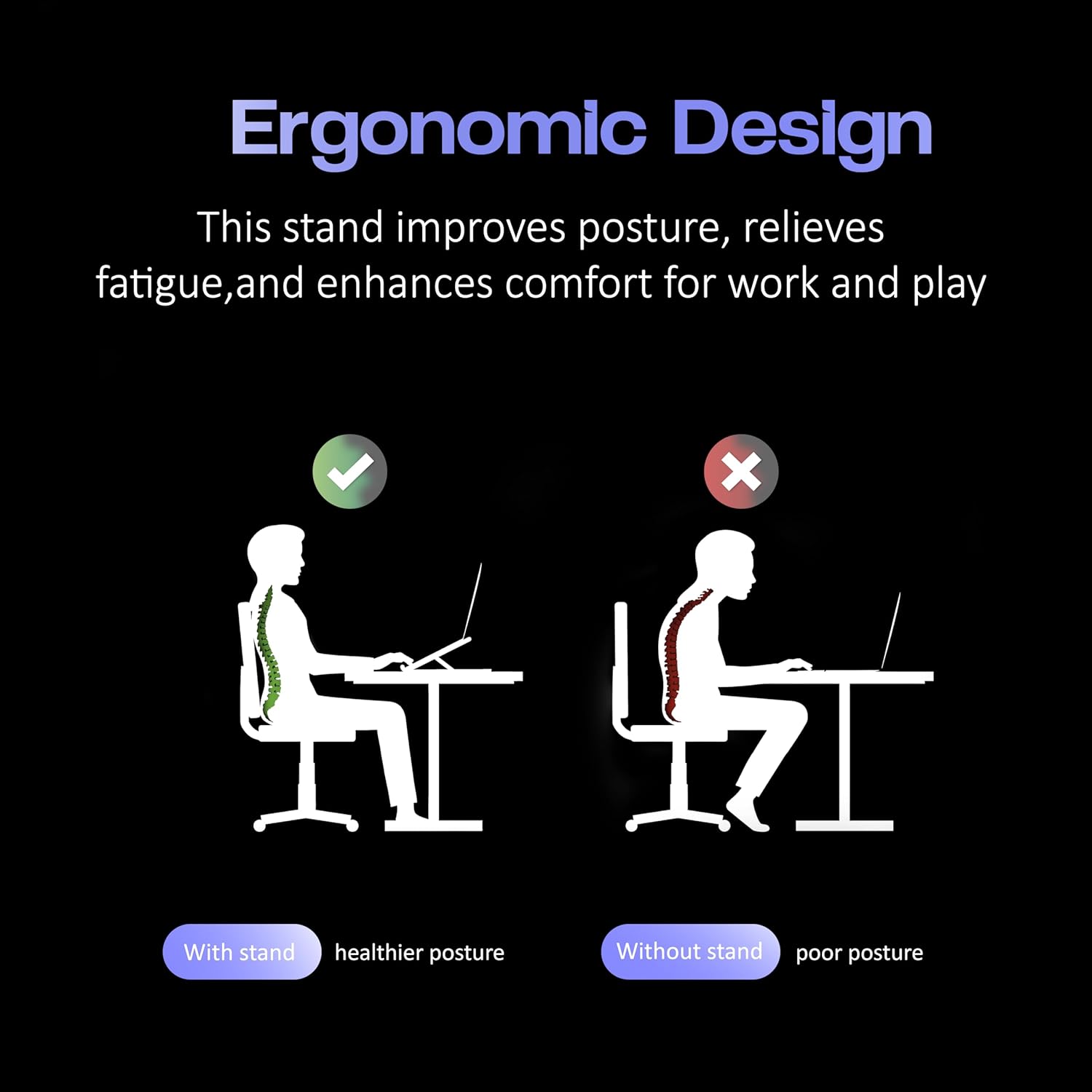 Foldable Adjustable Height Laptop Stand and Tablet Stand. for All Laptops and Tablets.