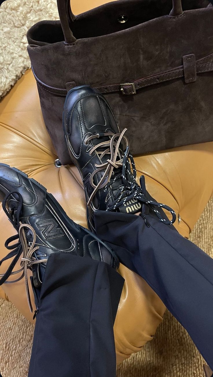 New Balance x Miu Miu 530 SL sneakers in black vintage-effect leather