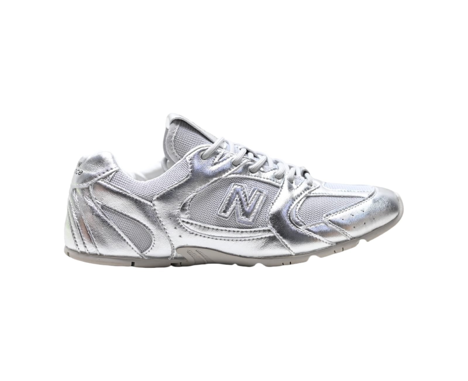 New Balance x Miu Miu 530 SL sneaker in silver metallic leather