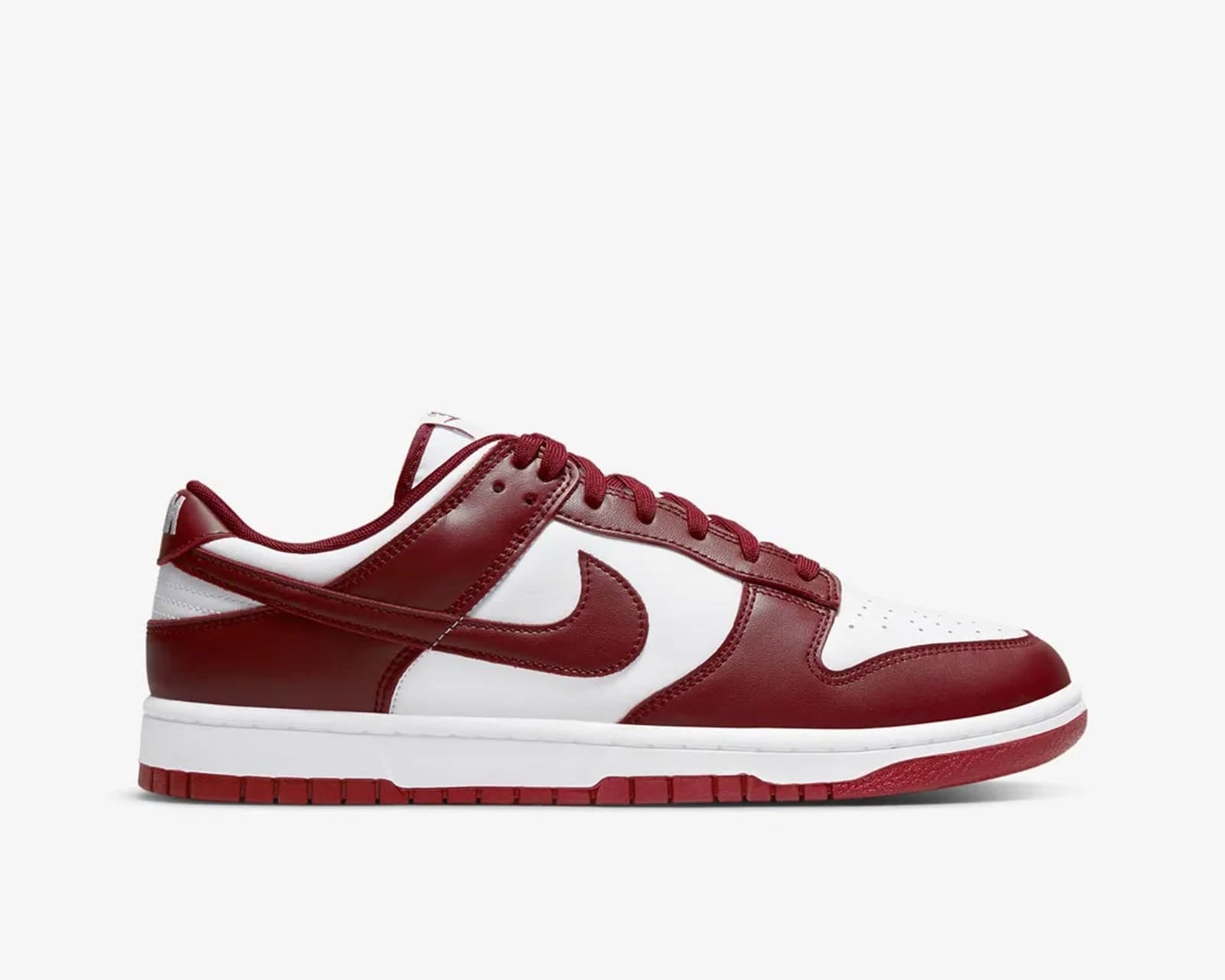This is a Nike Dunk Low "Team Red" sneaker.